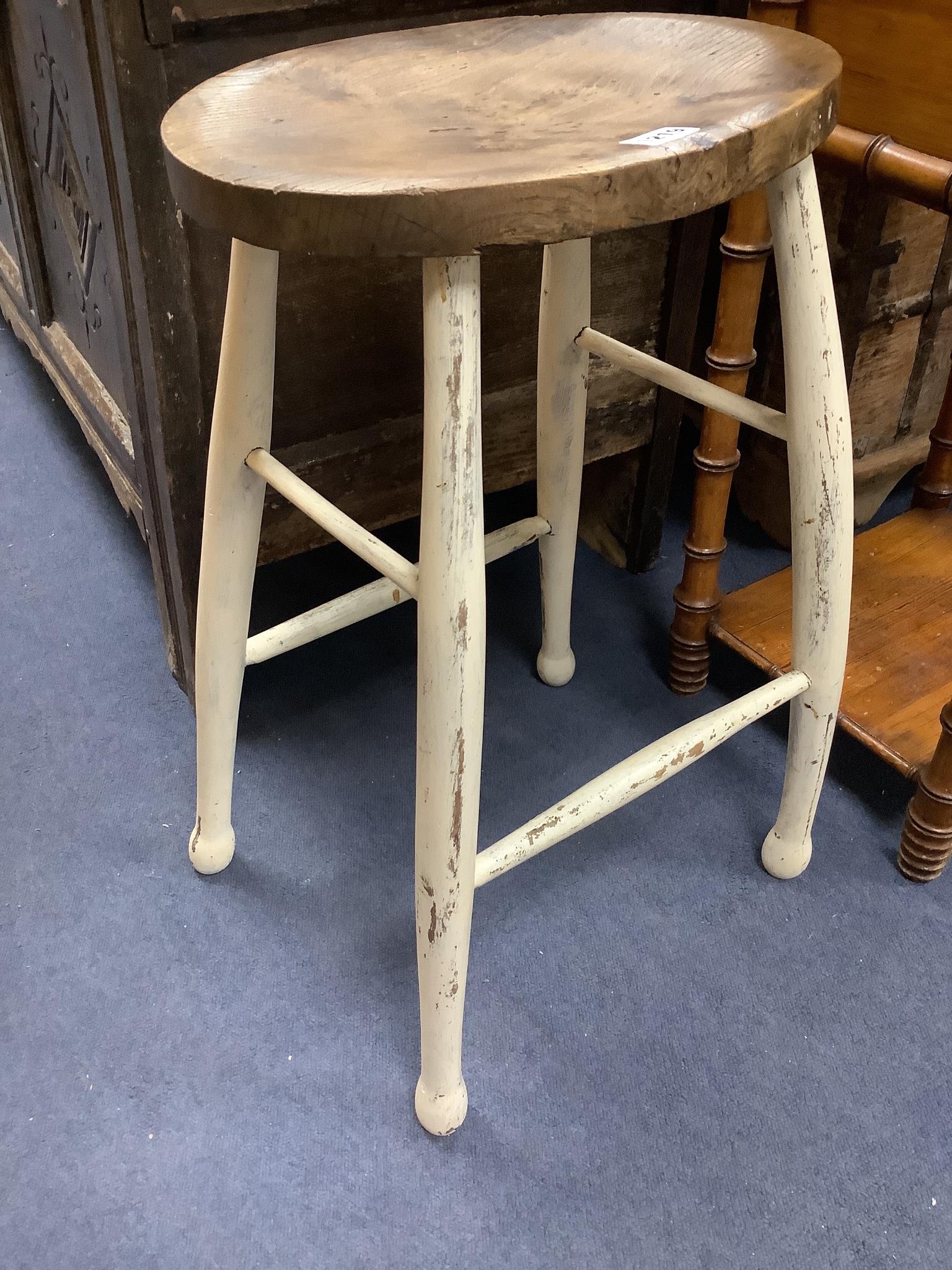 An elm seat / stool and one other